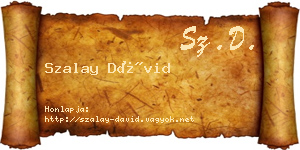 Szalay Dávid névjegykártya