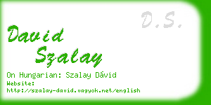 david szalay business card